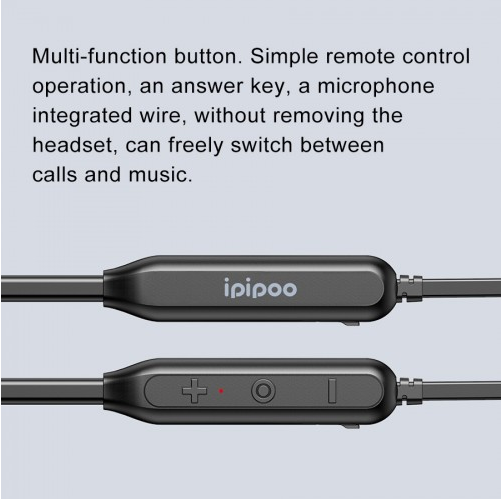 ipipoo GP-2 Quad-Core Dual-dynamic Drivers Sports Wireless Bluetooth V4.2 Earphone Neck Halter Style In-ear Headset Black