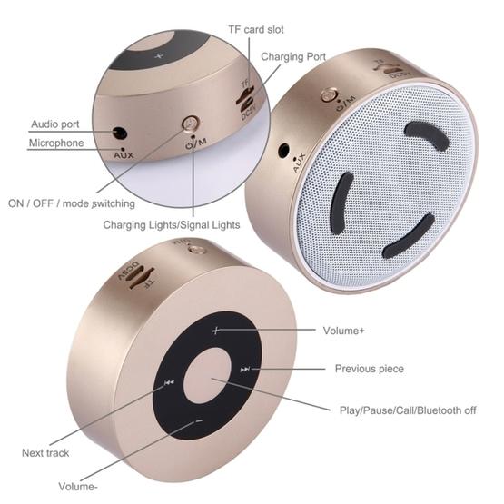 A8 Portable Bluetooth Stereo Speaker(Gold)