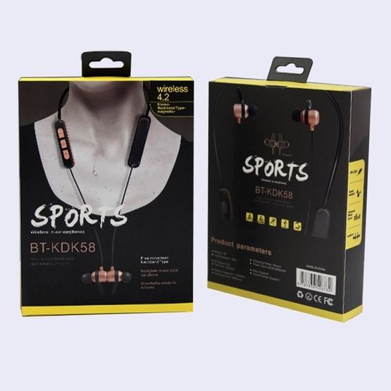 BT-KDK58 In-Ear Wire Control Sport Magnetic Suction Wireless Bluetooth Earphones (Gold)